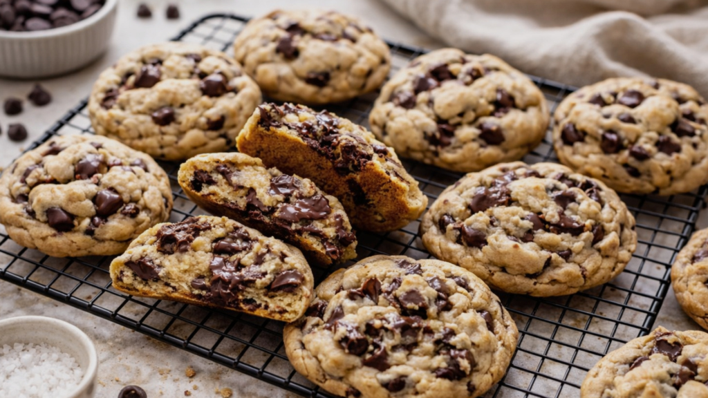 chunky brown butter chocolate chip cookies 1