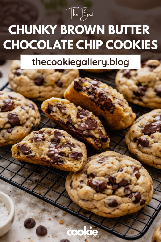 chunky brown butter chocolate chip cookies pin