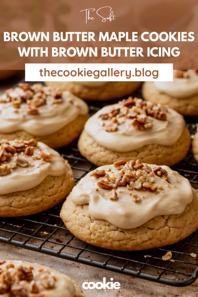 brown butter maple cookies with brown butter icing pin