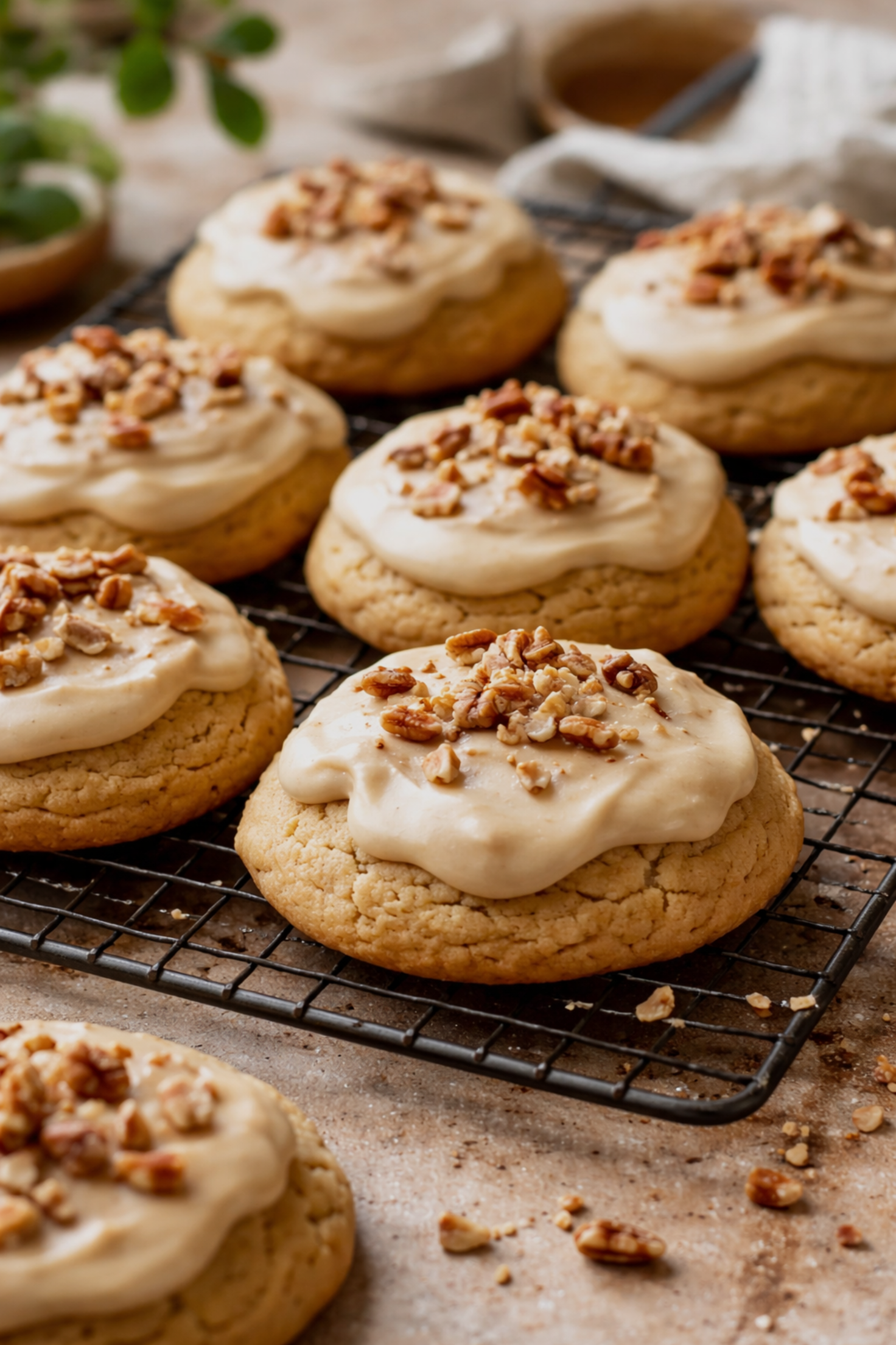 brown butter maple cookies with brown butter icing