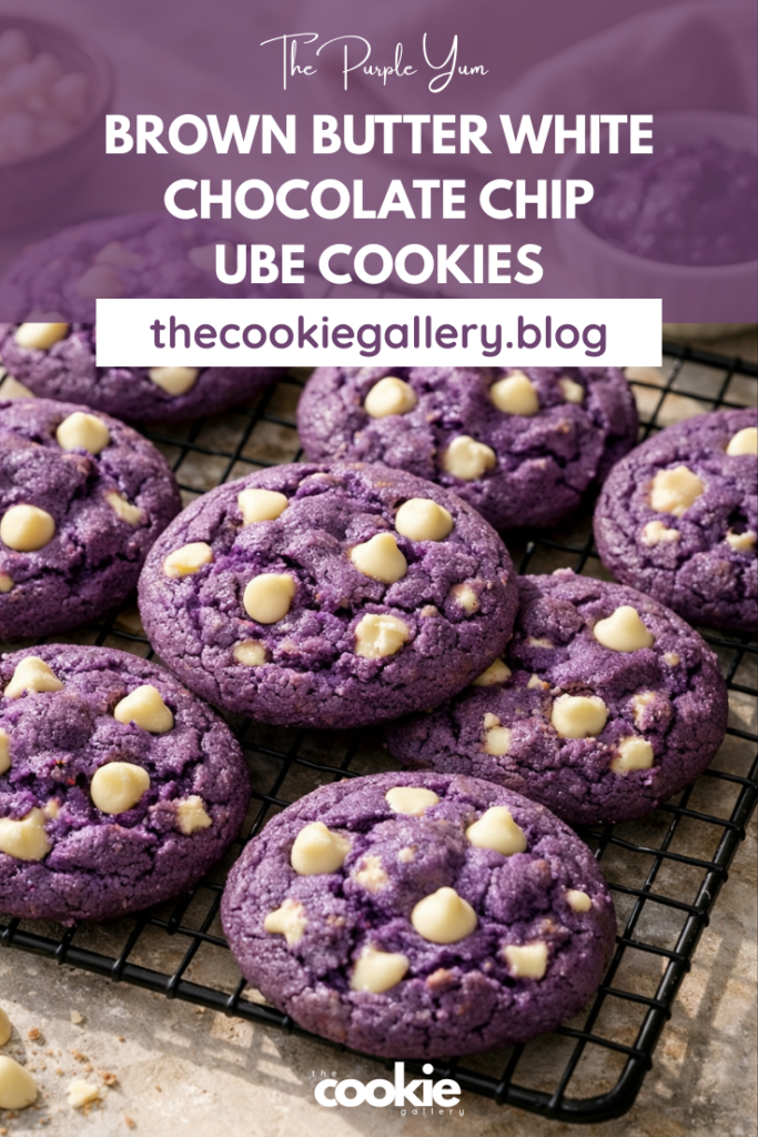 Brown Butter White Chocolate Chip Ube Cookies brown butter white chocolate chip ube cookies pin