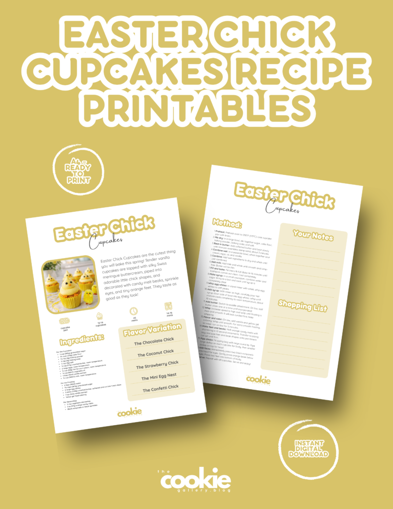 Easter Chick Cupcakes – Adorable Yellow Cupcakes with Buttercream Chicks ad easter chick cupcakes