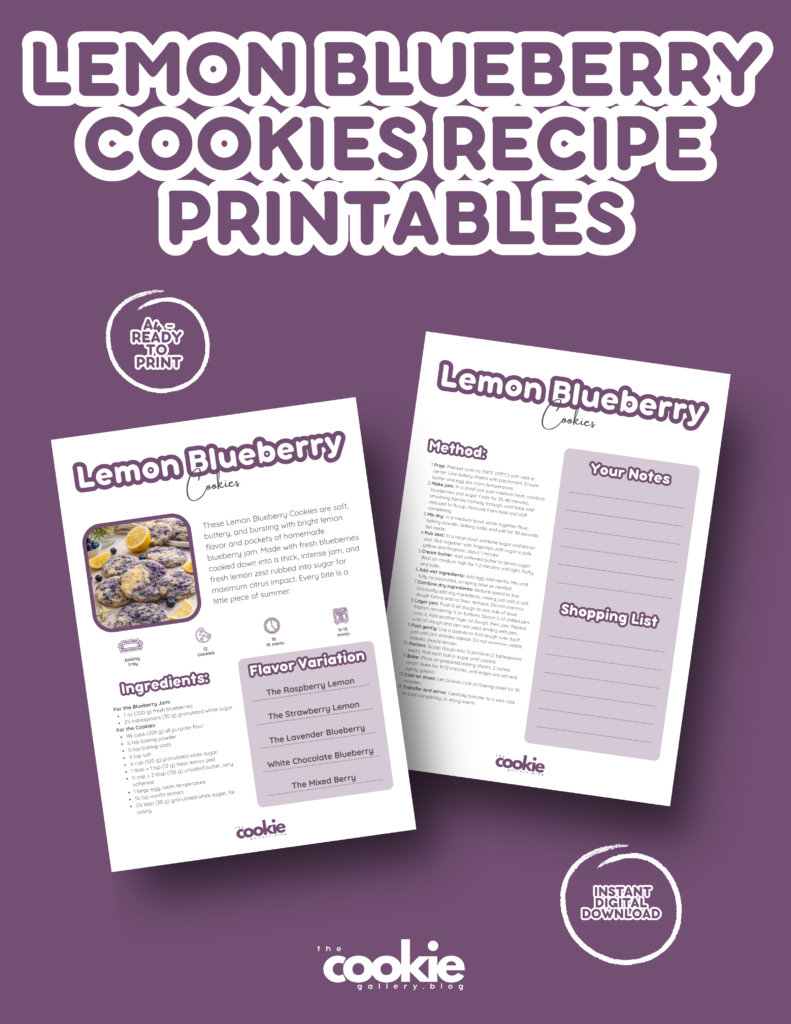 Lemon Blueberry Cookies – Soft, Buttery, with Homemade Blueberry Jam ad lemon blueberry cookies