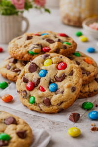 brown butter m&m's chocolate chunk cookies