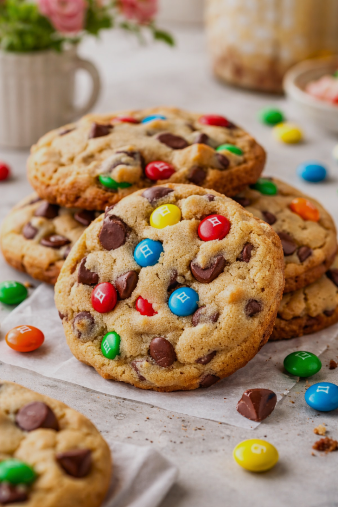 brown butter m&m's chocolate chunk cookies