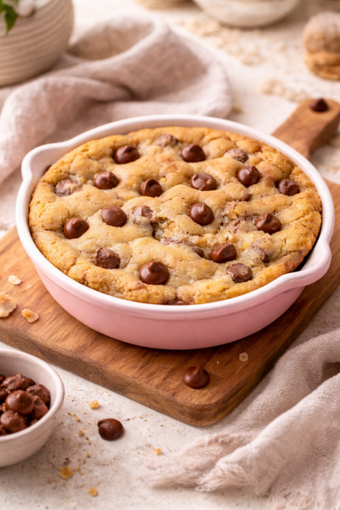 brown butter nutella stuffed scoopable chocolate chip cookie pie