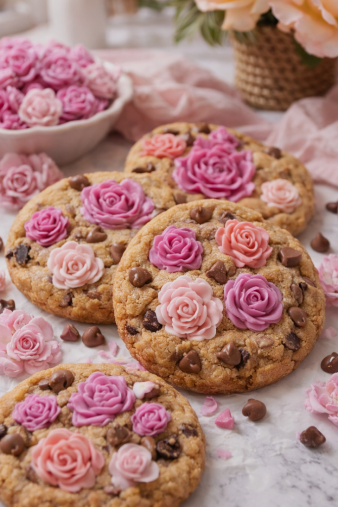 brown butter rose chocolate cookies