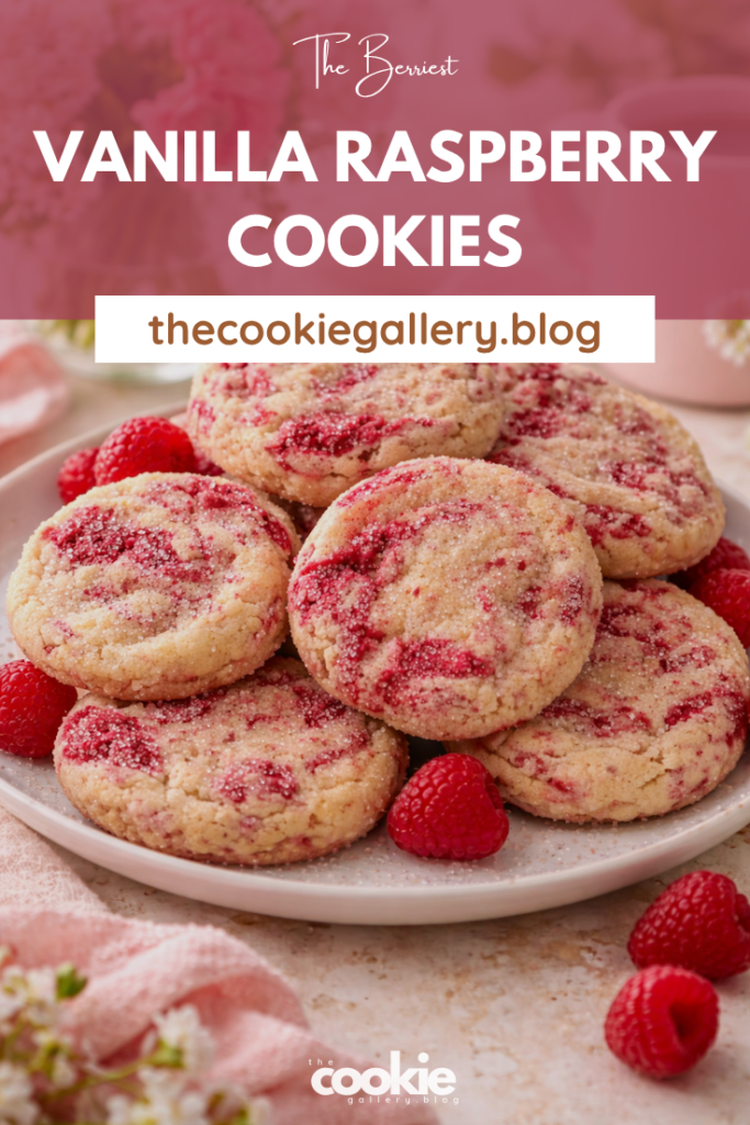 vanilla raspberry cookies pin