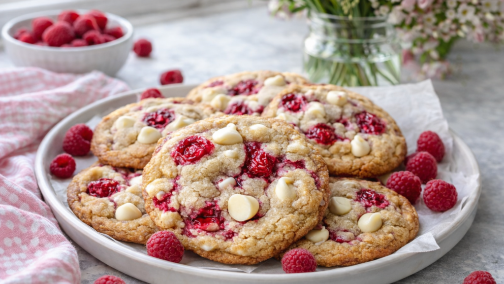white chocolate raspberry cookies 1