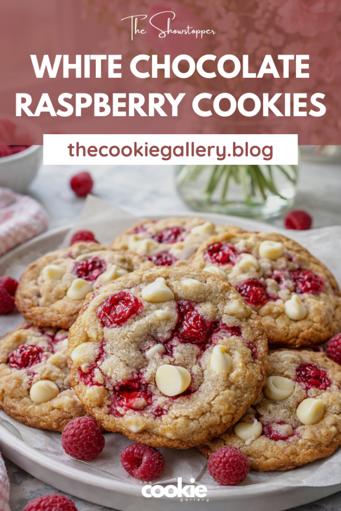 white chocolate raspberry cookies pin