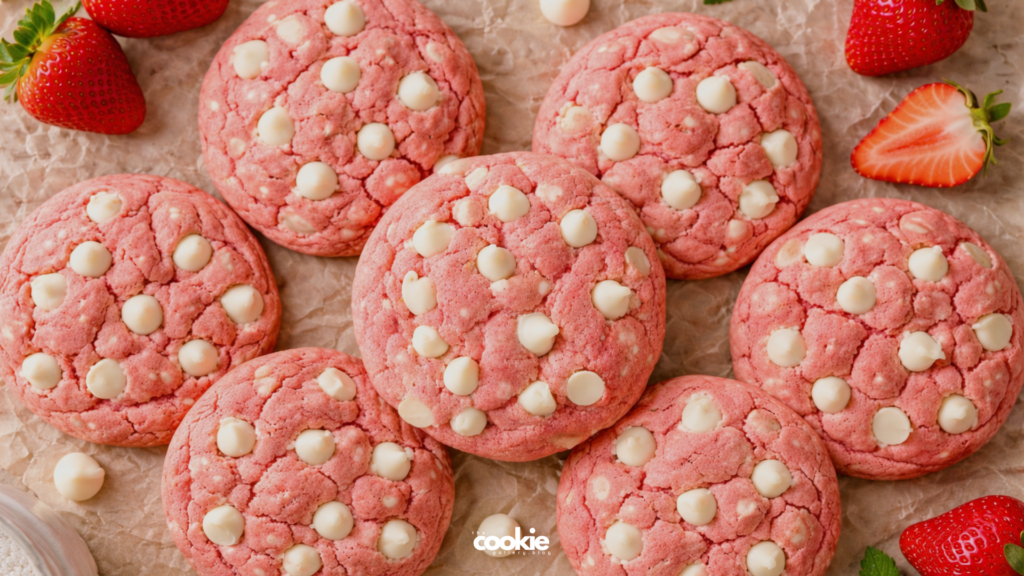 white chocolate strawberry cookies 1