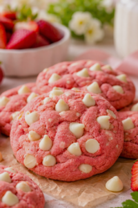 white chocolate strawberry cookies