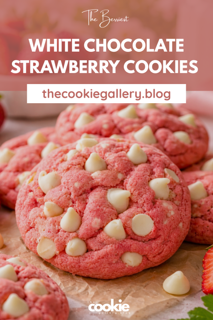 white chocolate strawberry cookies pin