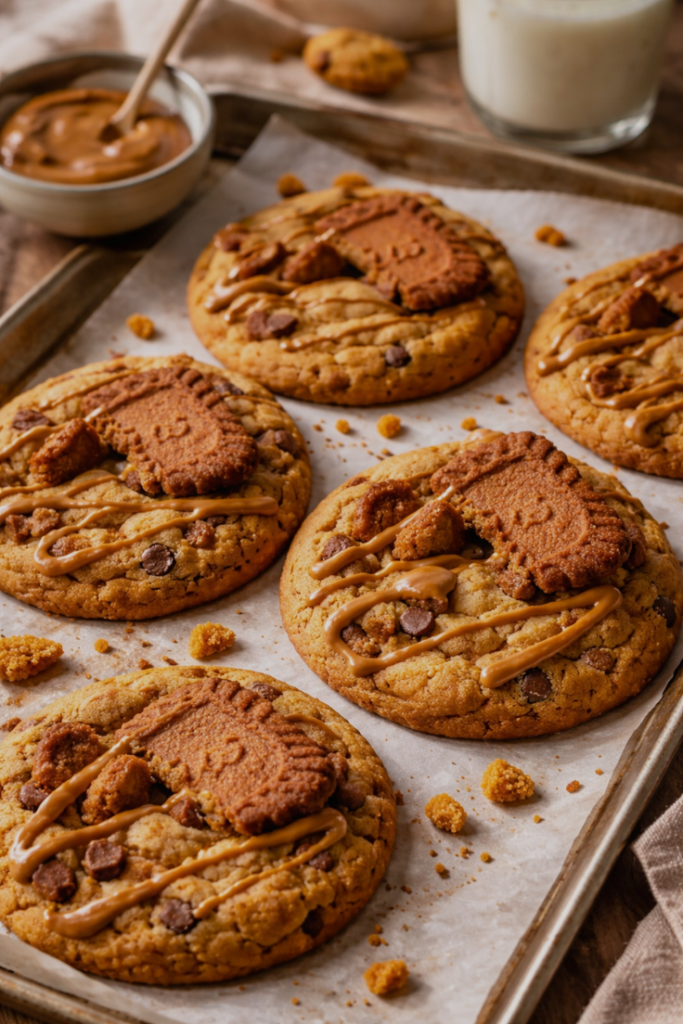 biscoff chocolate chip cookies - thecookiegallery.blog