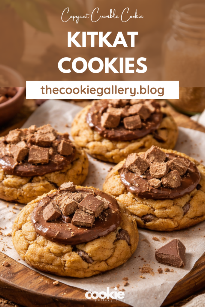 Copycat Crumbl KitKat Cookies copycat crumble kitkat cookies pin