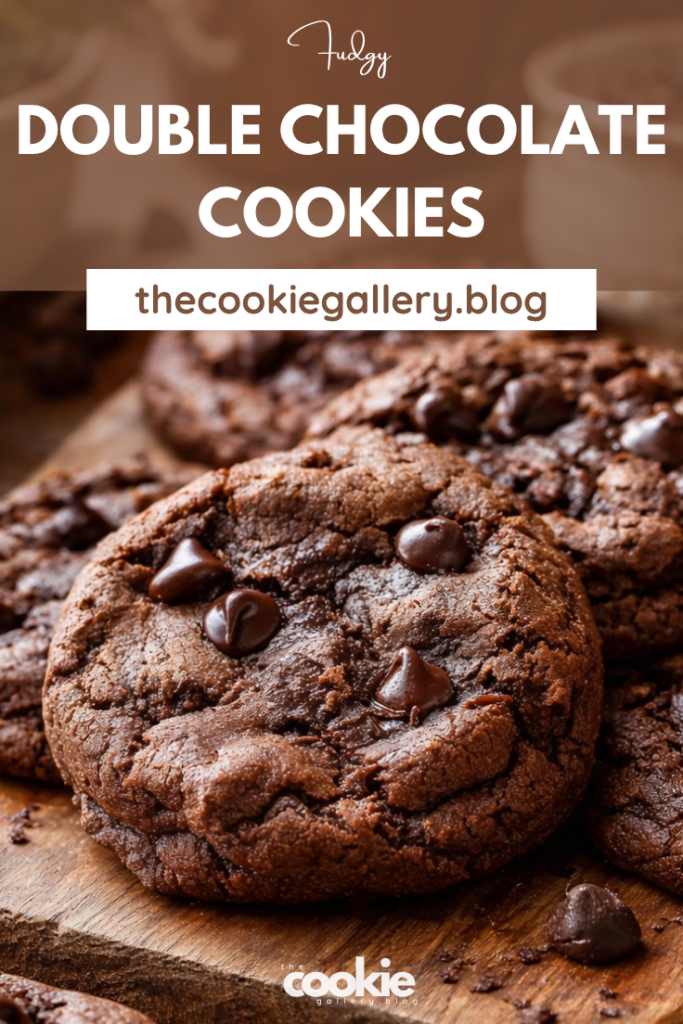 Fudgy Double Chocolate Cookies – Soft, Rich & Easy Recipe double chocolate cookies pin