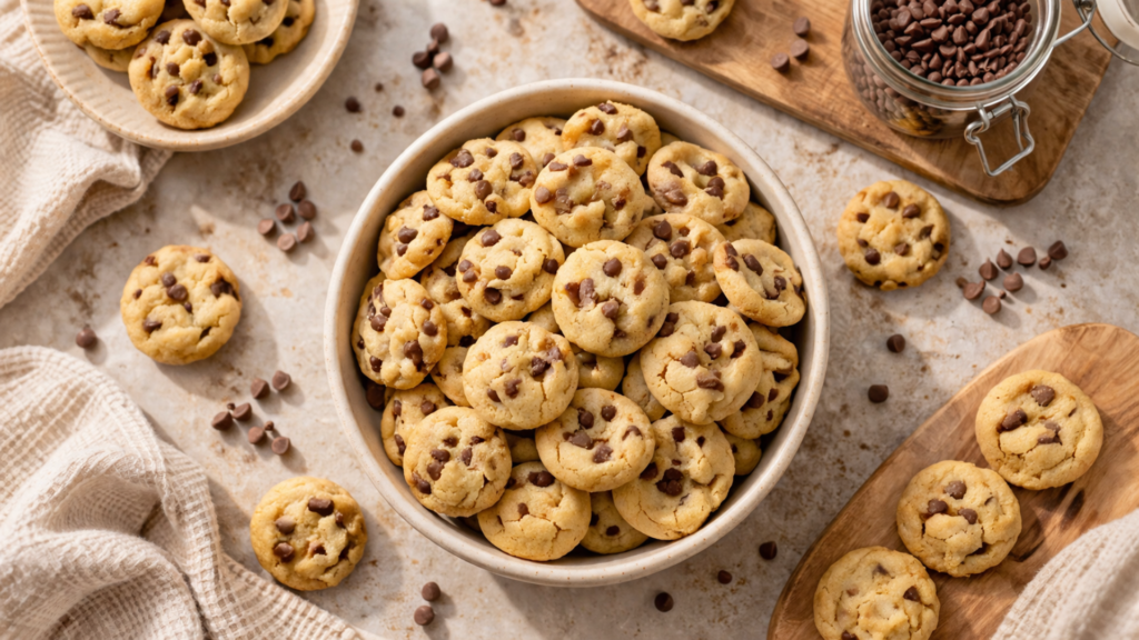 mini chocolate chip cookies - thecookiegallery.blog