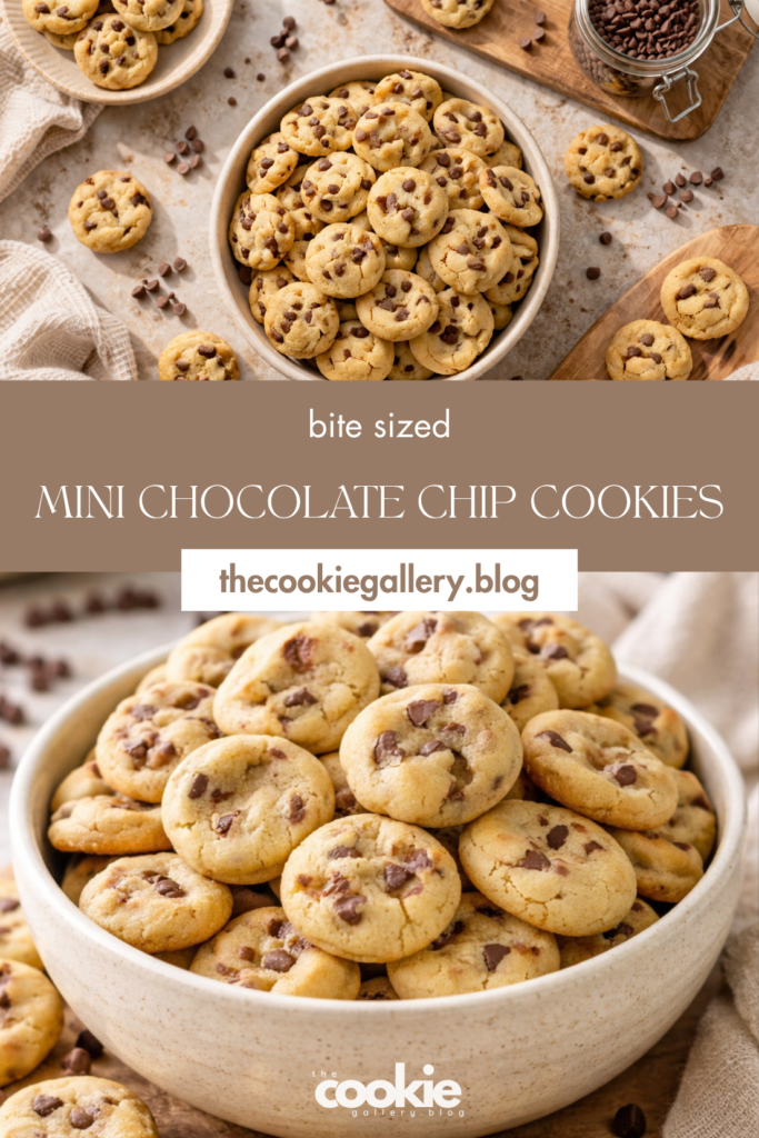 mini chocolate chip cookies pin - thecookiegallery.blog