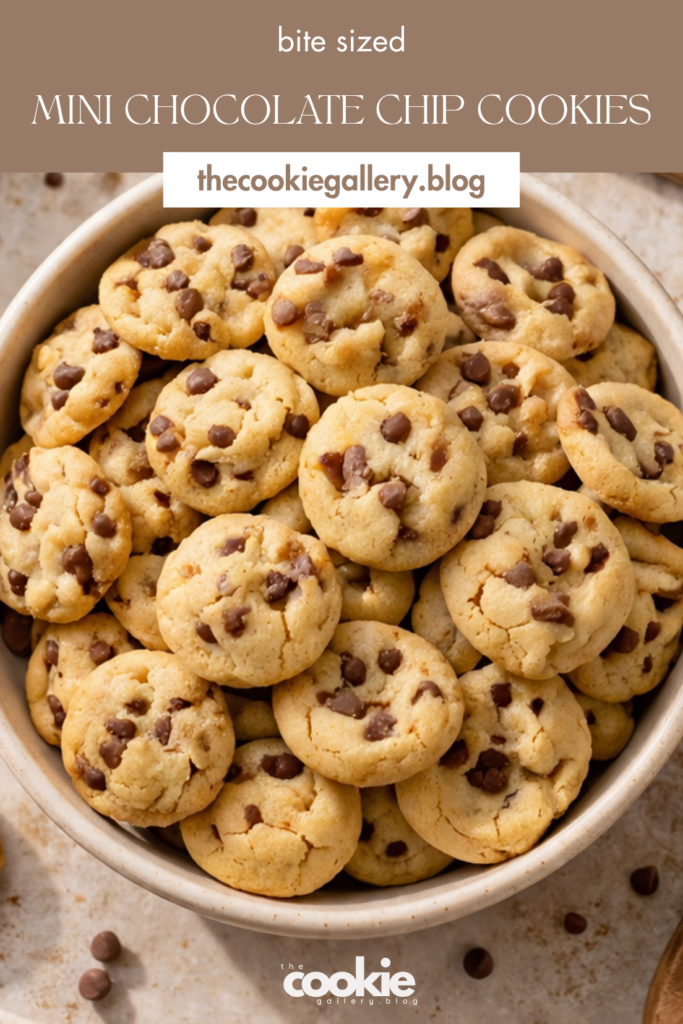 mini chocolate chip cookies pin - thecookiegallery.blog
