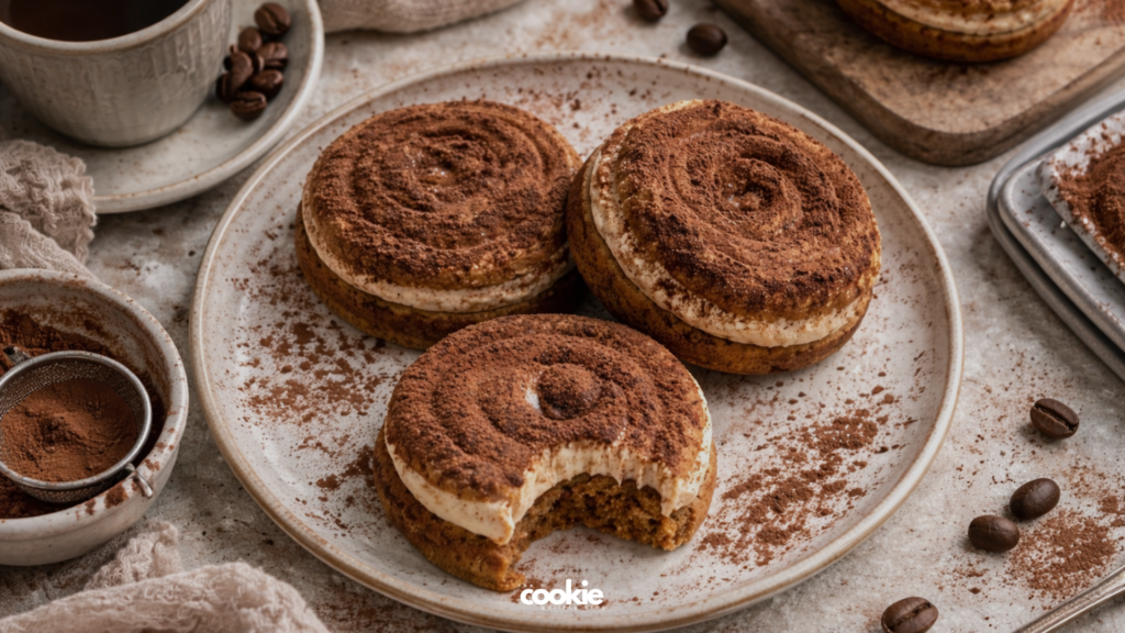 Rich Brown Butter Tiramisu Cookies with Mascarpone Cream (Easy Recipe) tiramisu cookies 1
