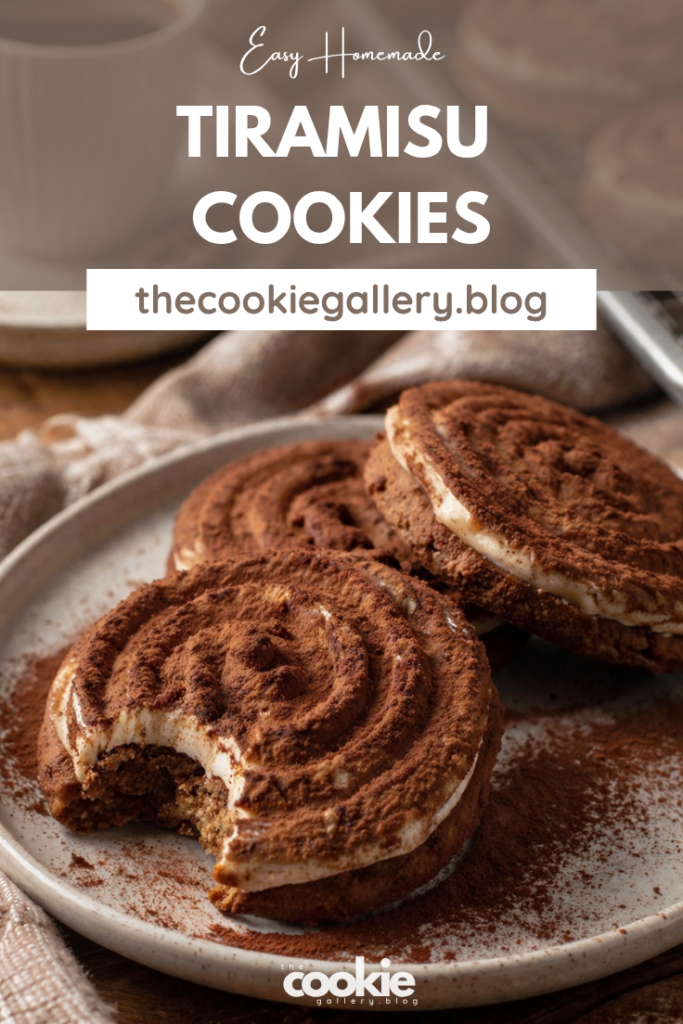 Rich Brown Butter Tiramisu Cookies with Mascarpone Cream (Easy Recipe) tiramisu cookies 2 pin