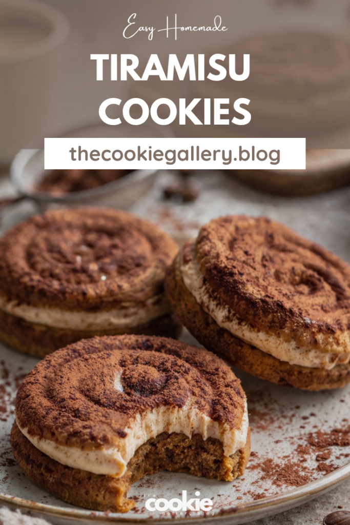 Rich Brown Butter Tiramisu Cookies with Mascarpone Cream (Easy Recipe) tiramisu cookies pin
