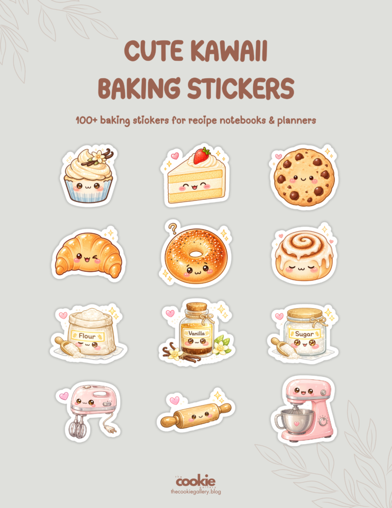 100+ Cute Kawaii Digital Baking Sticker Pack