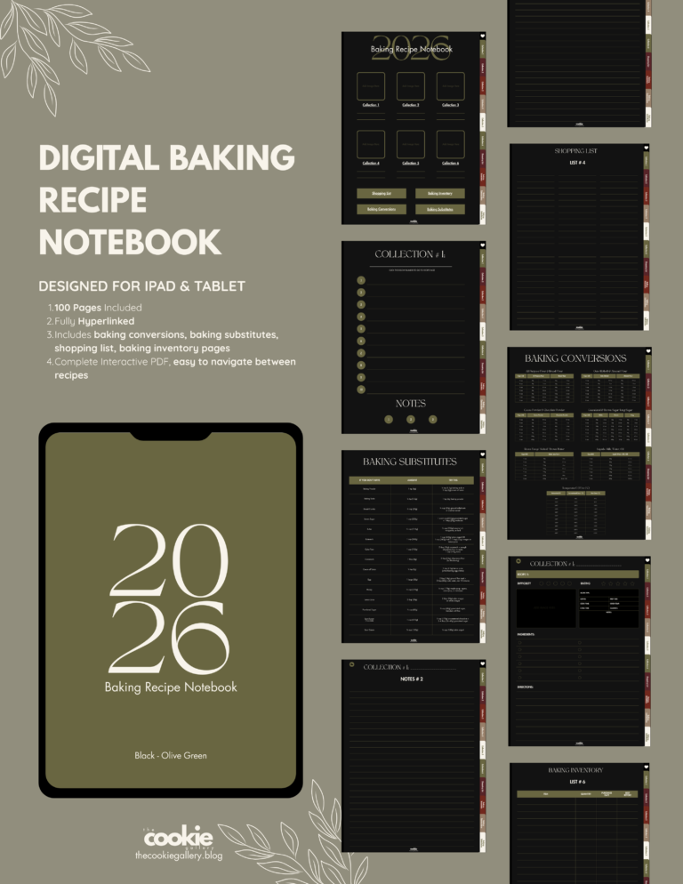 ad digital baking notebook olive green